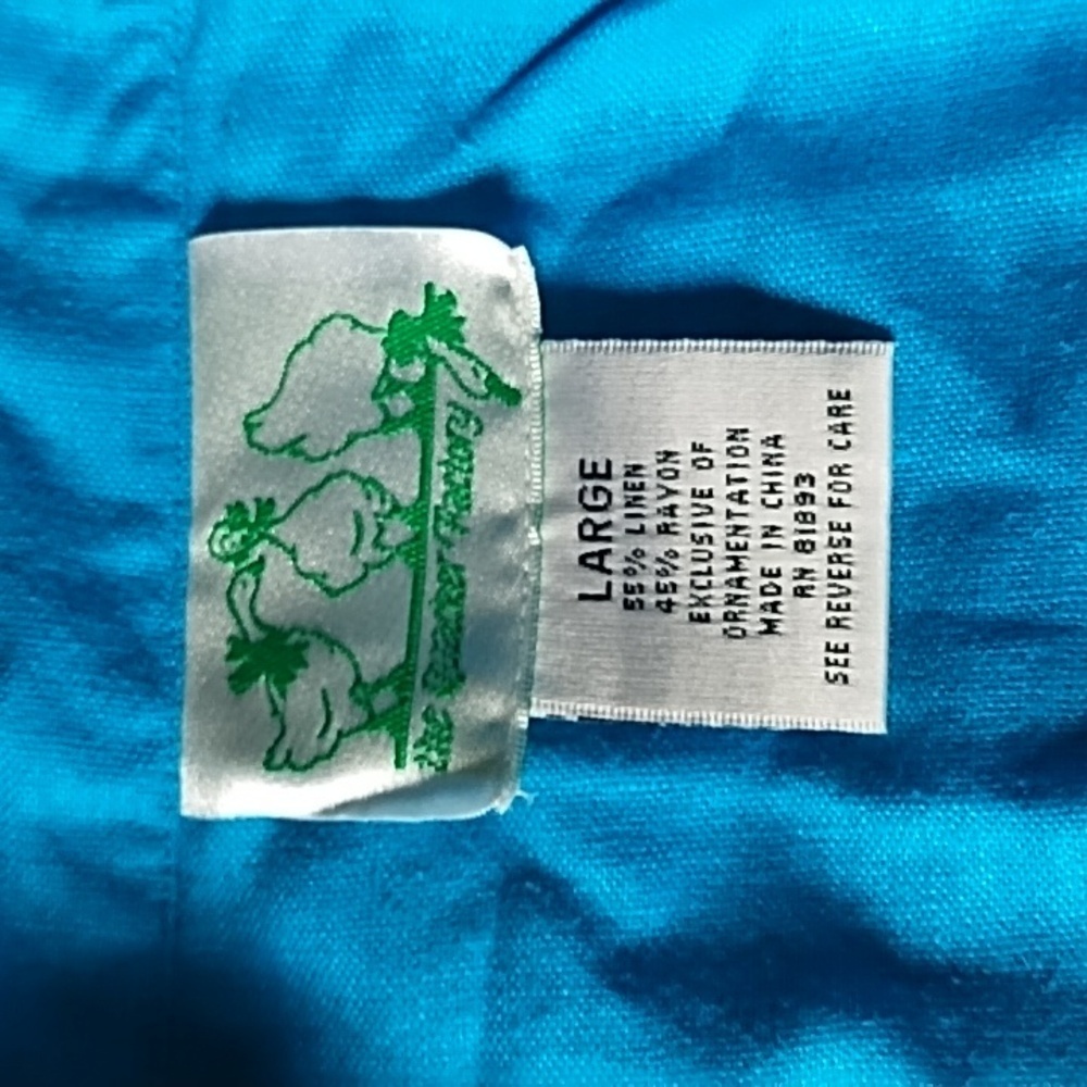 VTG QuackerFactory Linen Button Up SzLarge - Picture 4 of 5